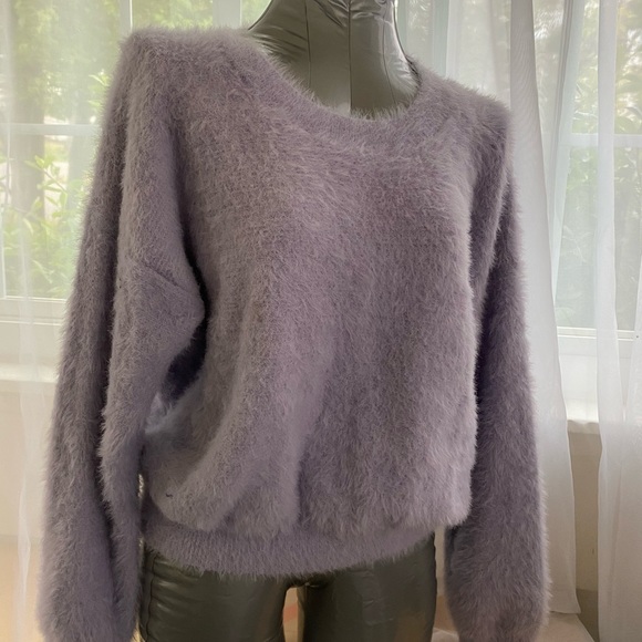 Graffiti Sweaters - Fluffy Purple Relaxed Sweater 197